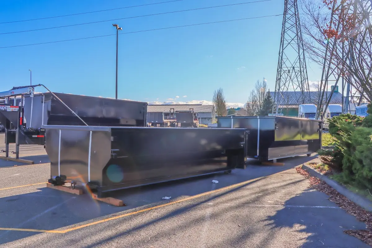 Roll-off dumpster ready for waste disposal at job site for Construction Dumpster Rental in West Brandywine
